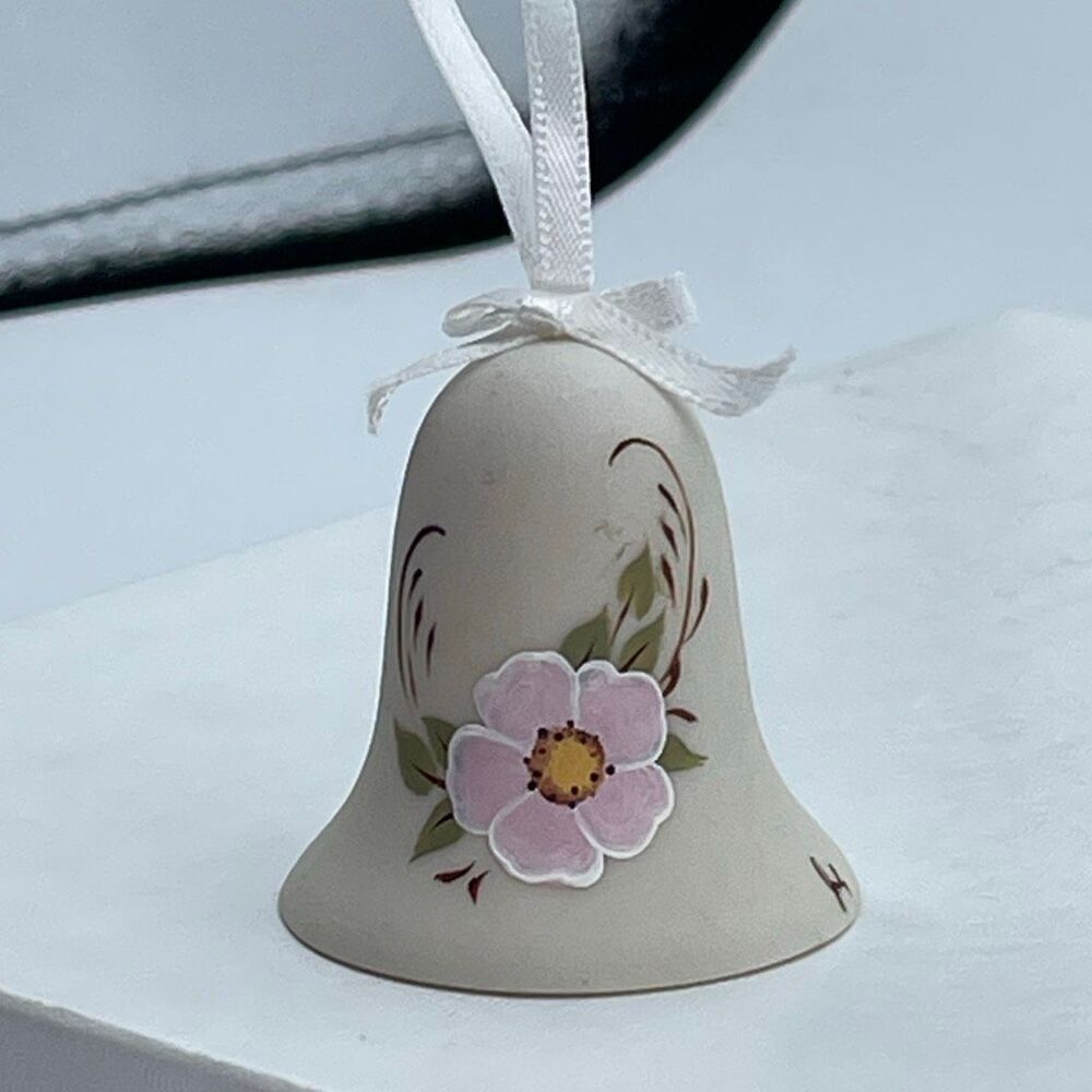 Fenton Art Glass Co. hand painted artist signed floral design bell.